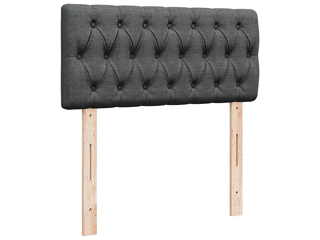 Cama com molas/colchão 90x190 cm tecido cinza-escuro