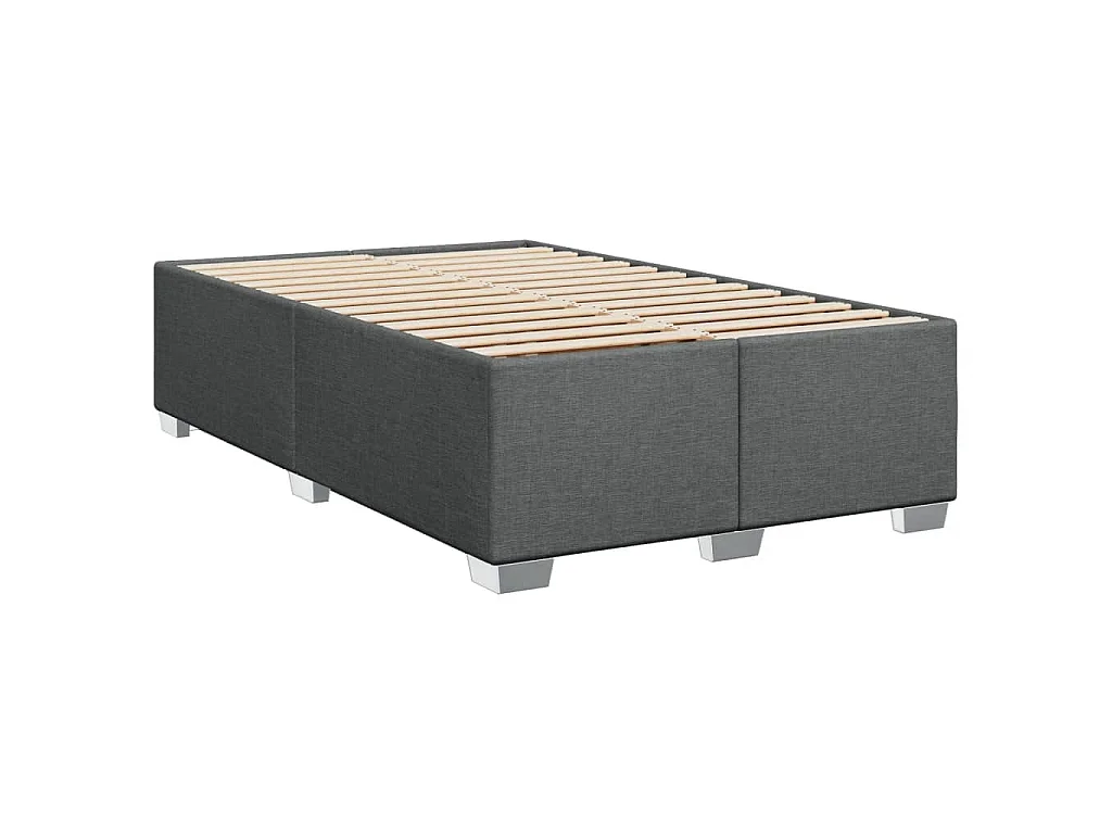 Cama com molas/colchão 90x190 cm tecido cinza-escuro