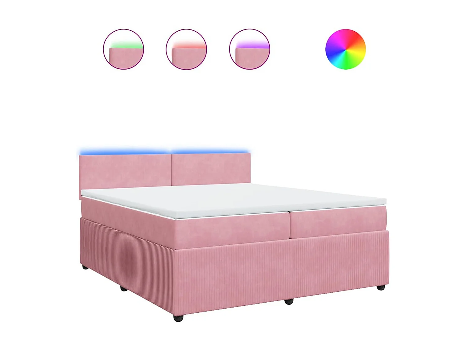 Boxspring met matras fluweel roze 200x200 cm