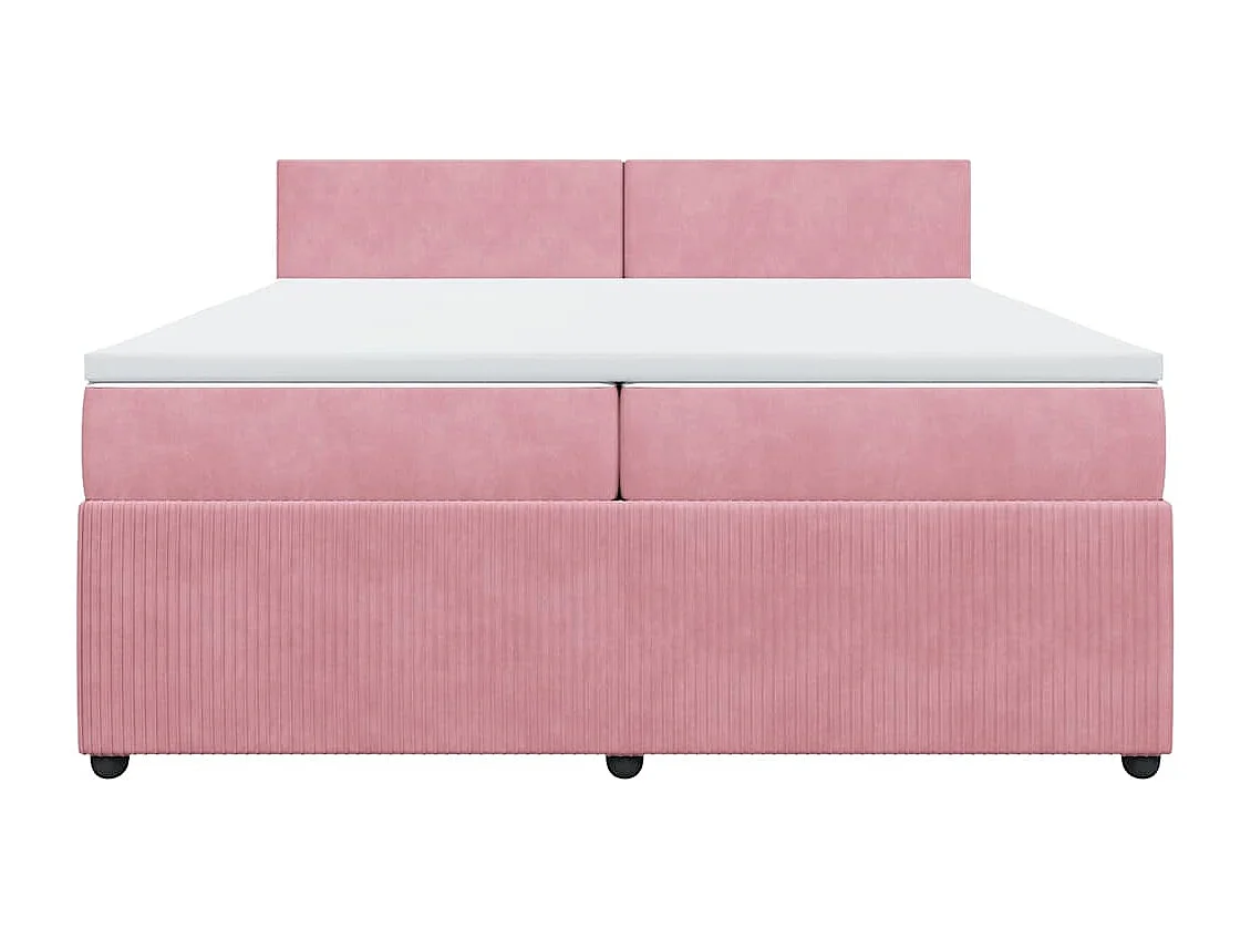 Cama com molas/colchão 200x200 cm veludo rosa