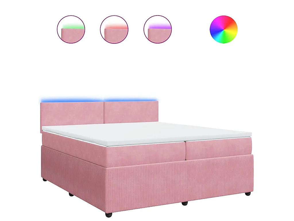Sommier à lattes de lit avec matelas Rose 200x200 cm Velours