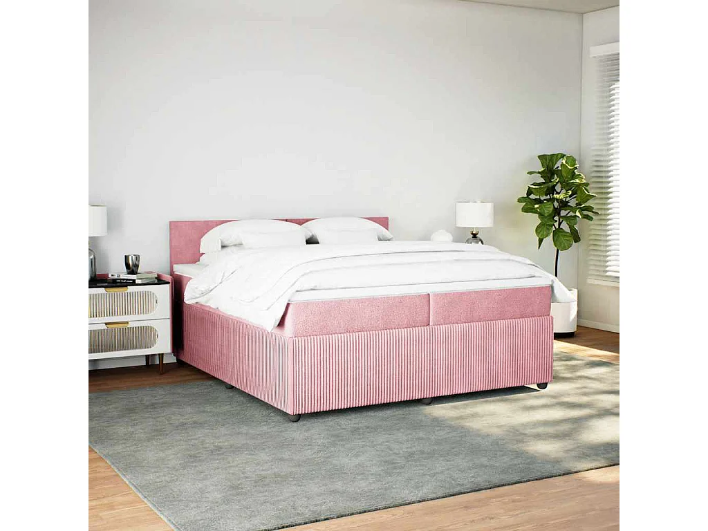 Sommier à lattes de lit avec matelas Rose 200x200 cm Velours