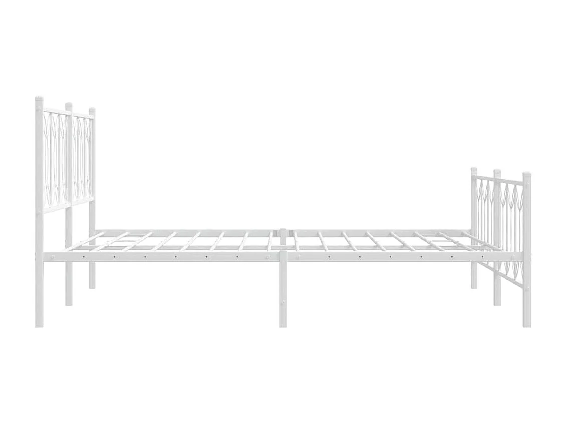 Estrutura de cama com cabeceira e pés 160x200 cm metal branco