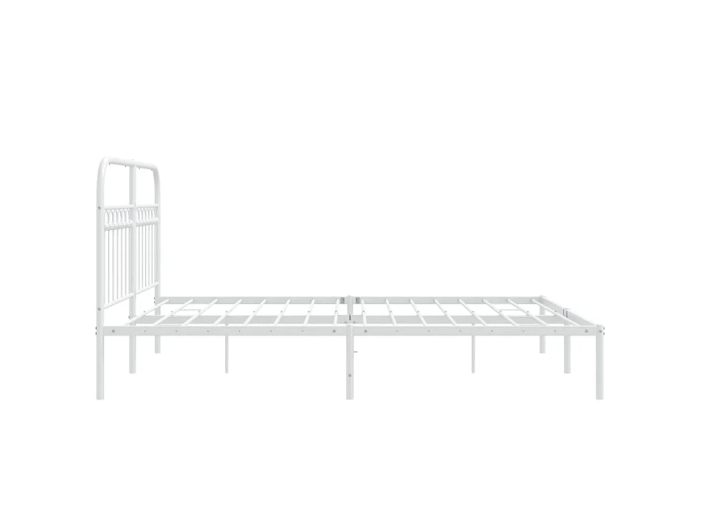 Estructura cama sin colchón con cabecero metal blanco 150x200cm
