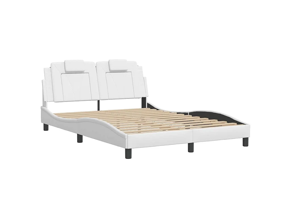 Bettgestell "Viana" mit LED ohne Matratze Weiß 140x190 cm