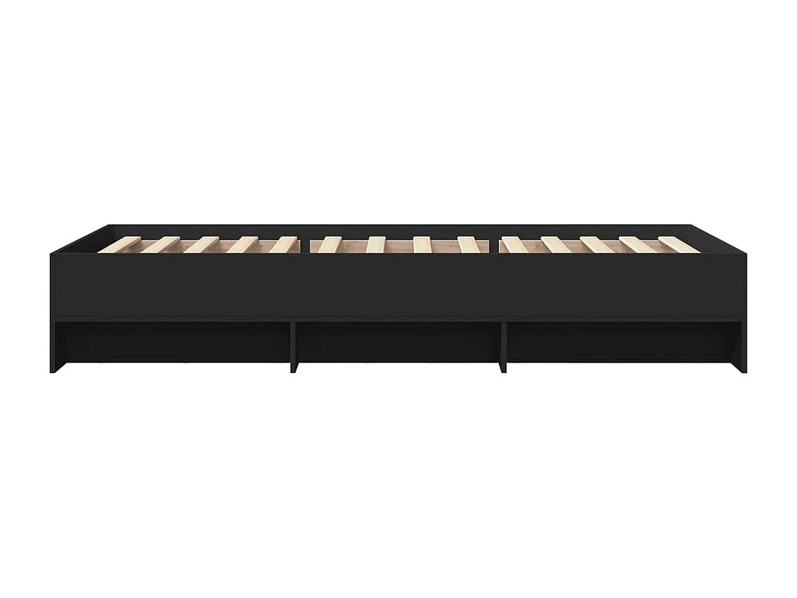 Bedframe bewerkt hout zwart 75x190 cm