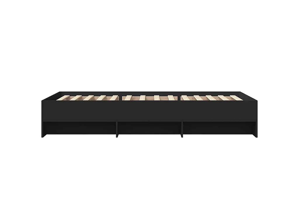 Cadre de lit sans matelas noir 75x190 cm bois ingénierie