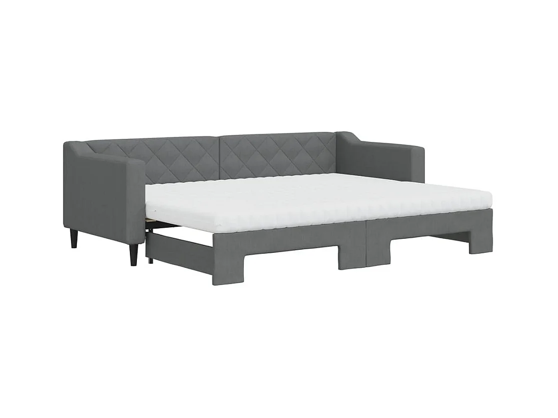 Divano Letto Estraibile Materassi Grigio Scuro 80x200cm Tessuto