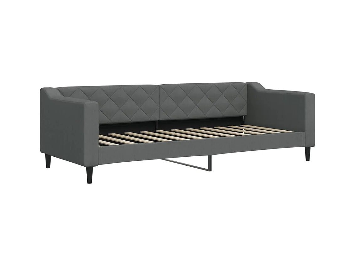 Divano Letto Estraibile Materassi Grigio Scuro 80x200cm Tessuto