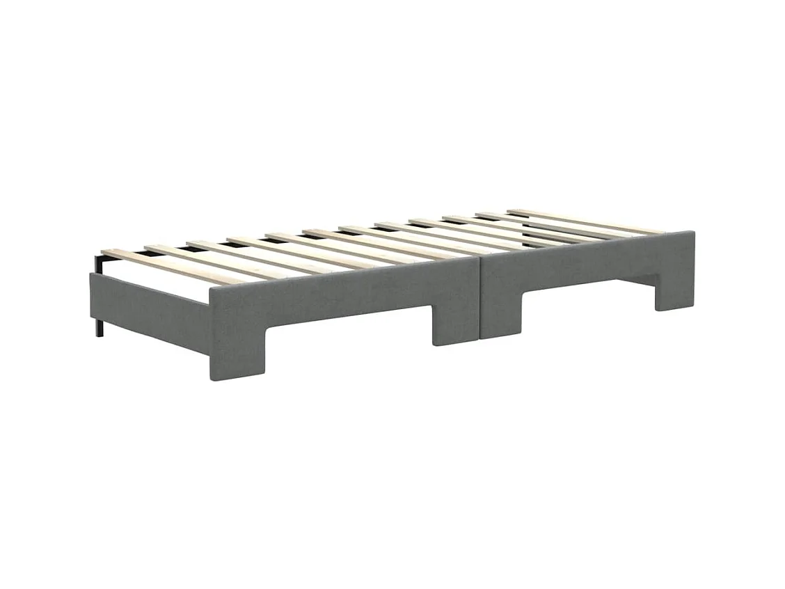 Divano Letto Estraibile Materassi Grigio Scuro 80x200cm Tessuto