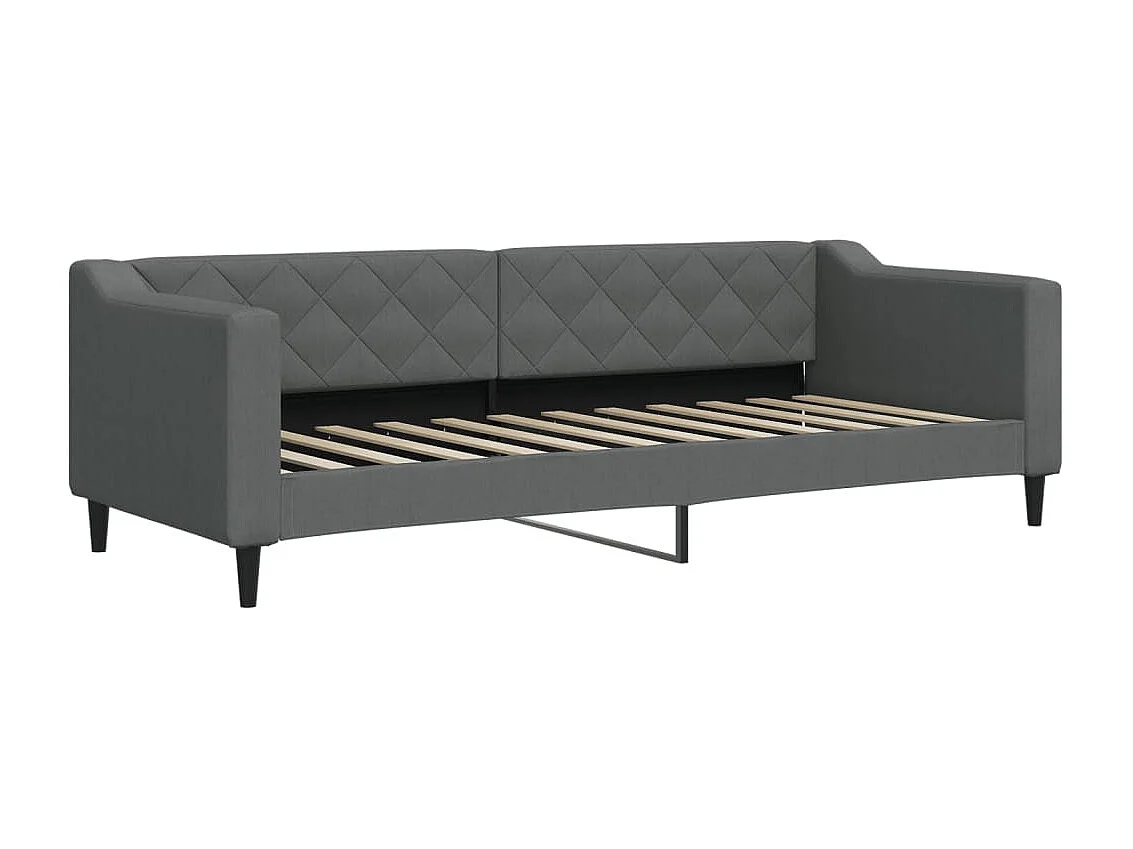 Slaapbank onderschuifbed matrassen 80x200 cm stof donkergrijs