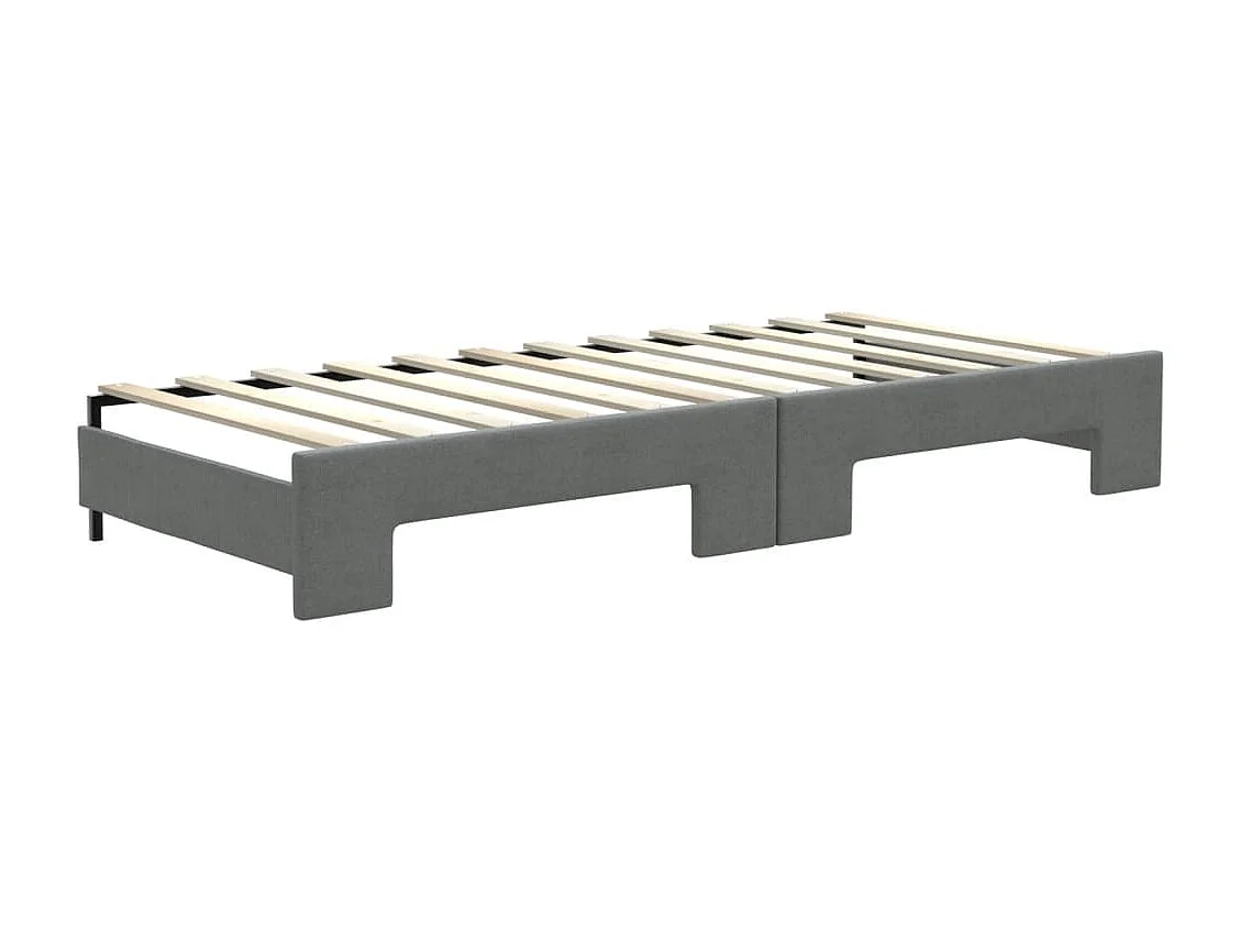 Slaapbank onderschuifbed matrassen 80x200 cm stof donkergrijs