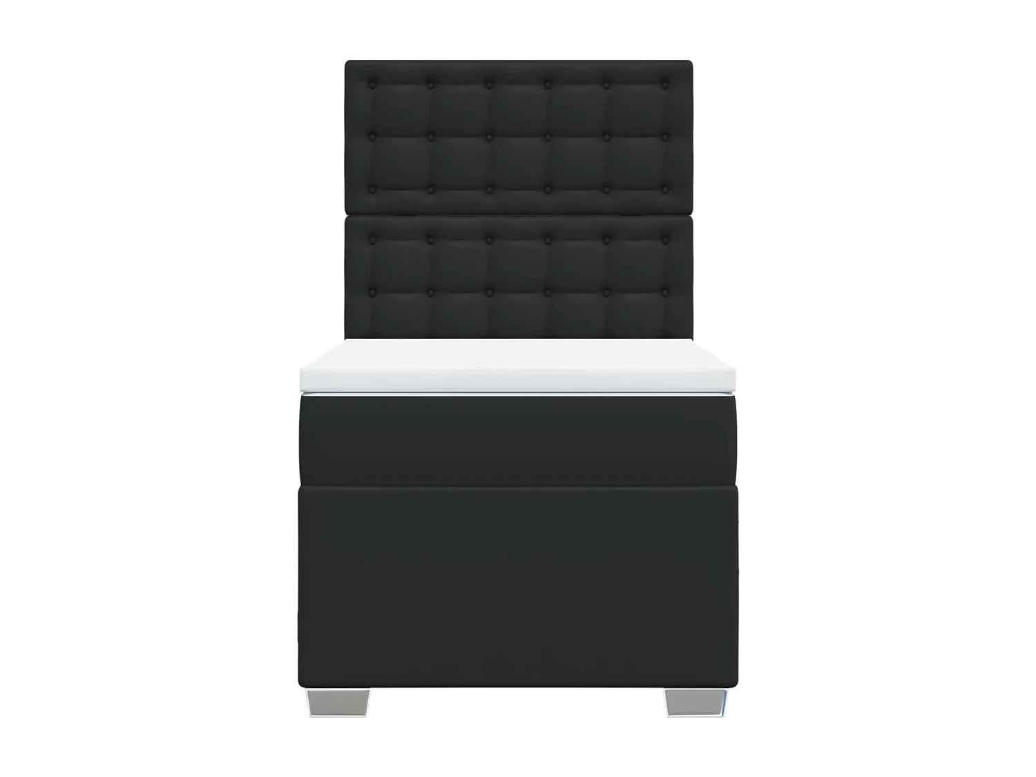 Giroletto a Molle con Materasso Nero 90x190 cm in Similpelle