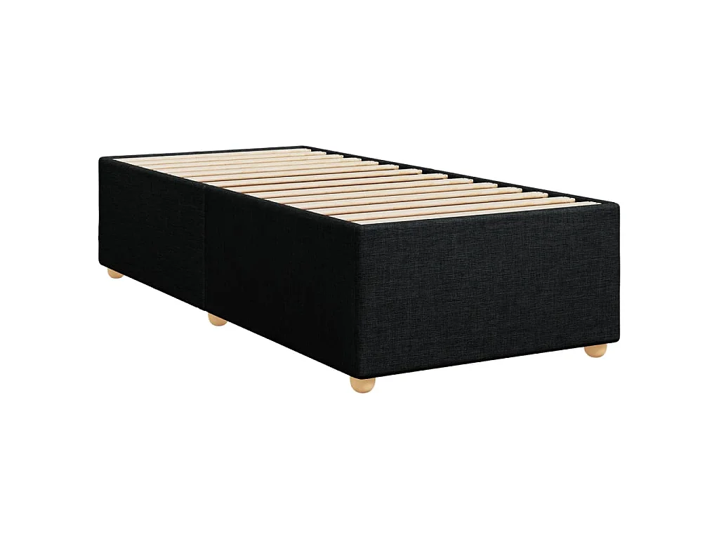 Cama box spring con colchón tela negro 100x200 cm