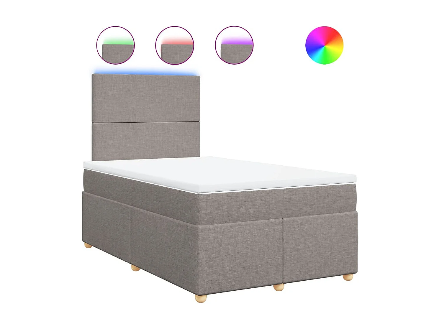 Sommier à lattes de lit avec matelas Taupe 120x200 cm Tissu