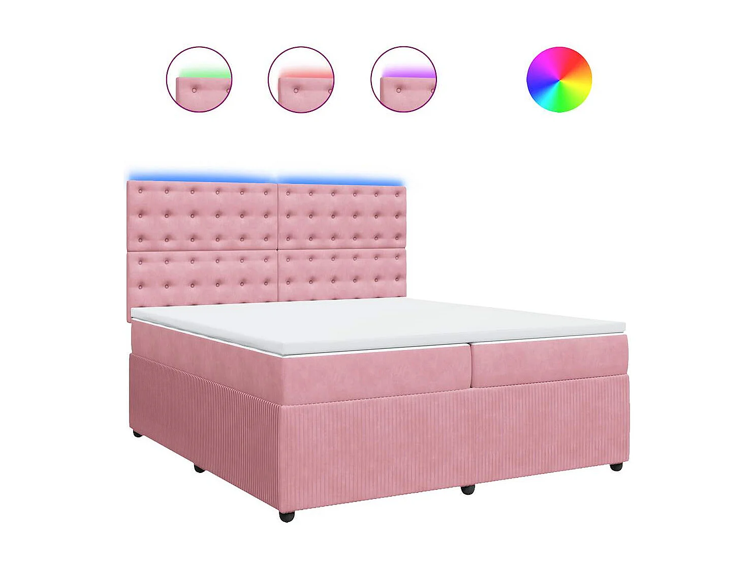 Cama com molas/colchão 200x200 cm veludo rosa