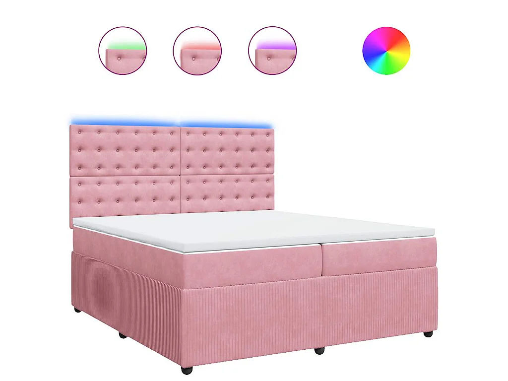 Boxspringbett mit Matratze Rosa 200x200 cm Samt