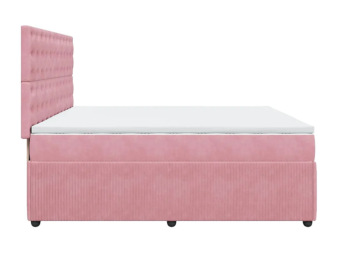 Boxspringbett mit Matratze Rosa 200x200 cm Samt