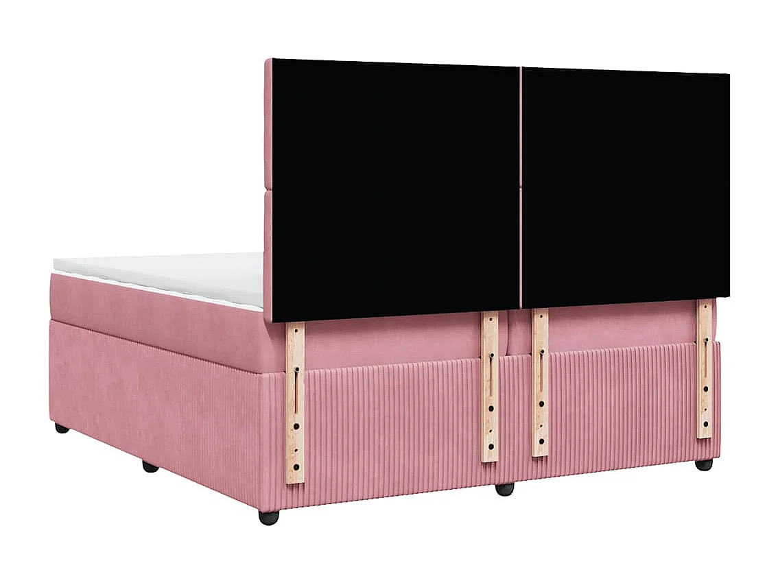 Boxspringbett mit Matratze Rosa 200x200 cm Samt