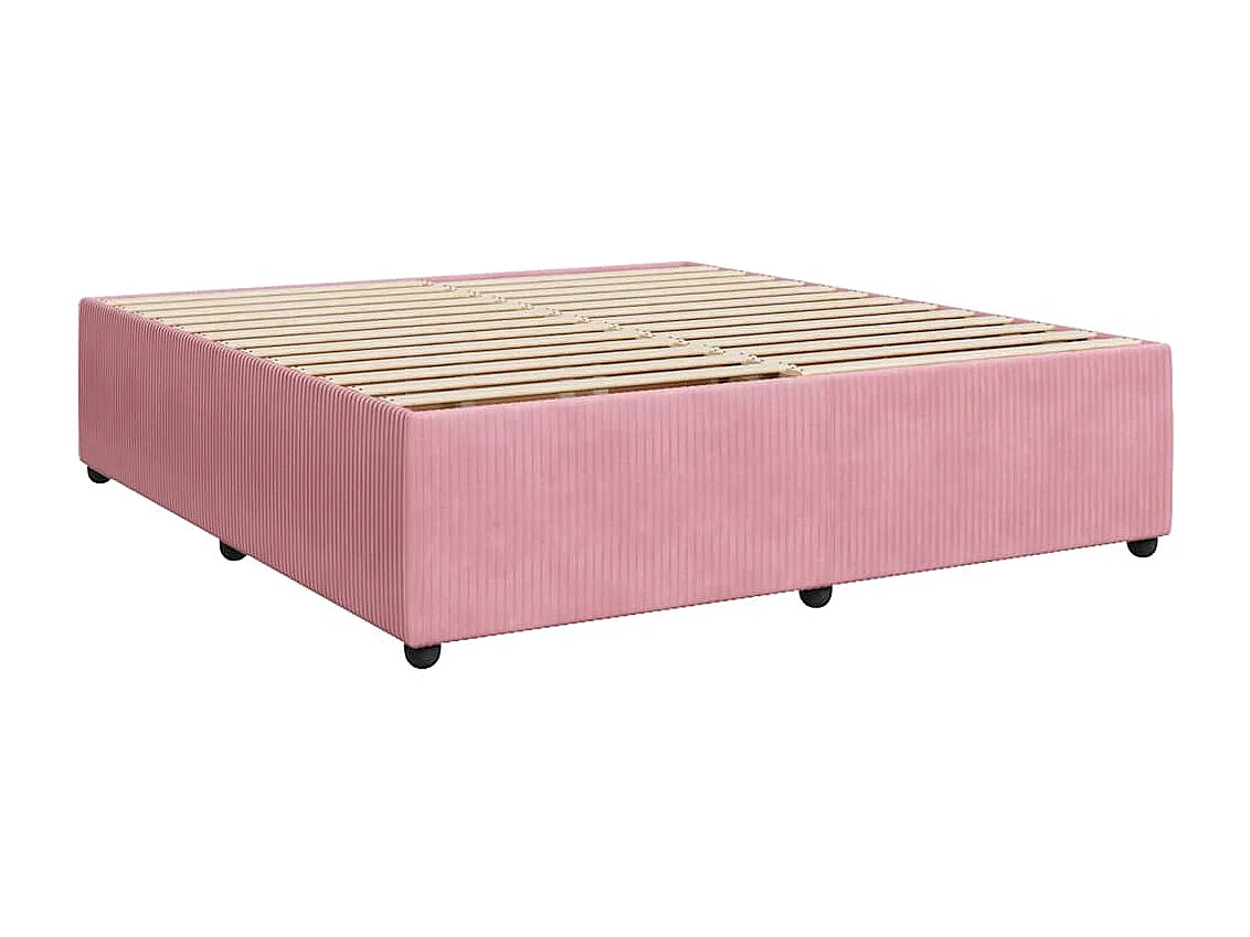 Boxspringbett mit Matratze Rosa 200x200 cm Samt