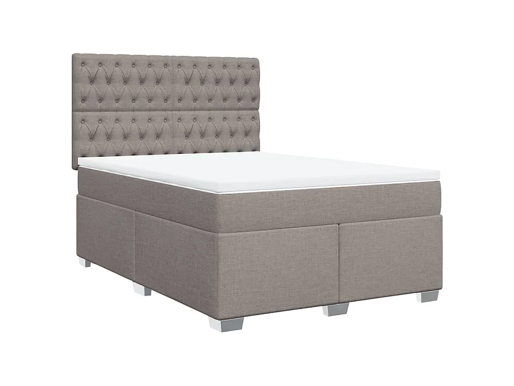 Boxspringbett mit Matratze Taupe 140x200 cm Stoff