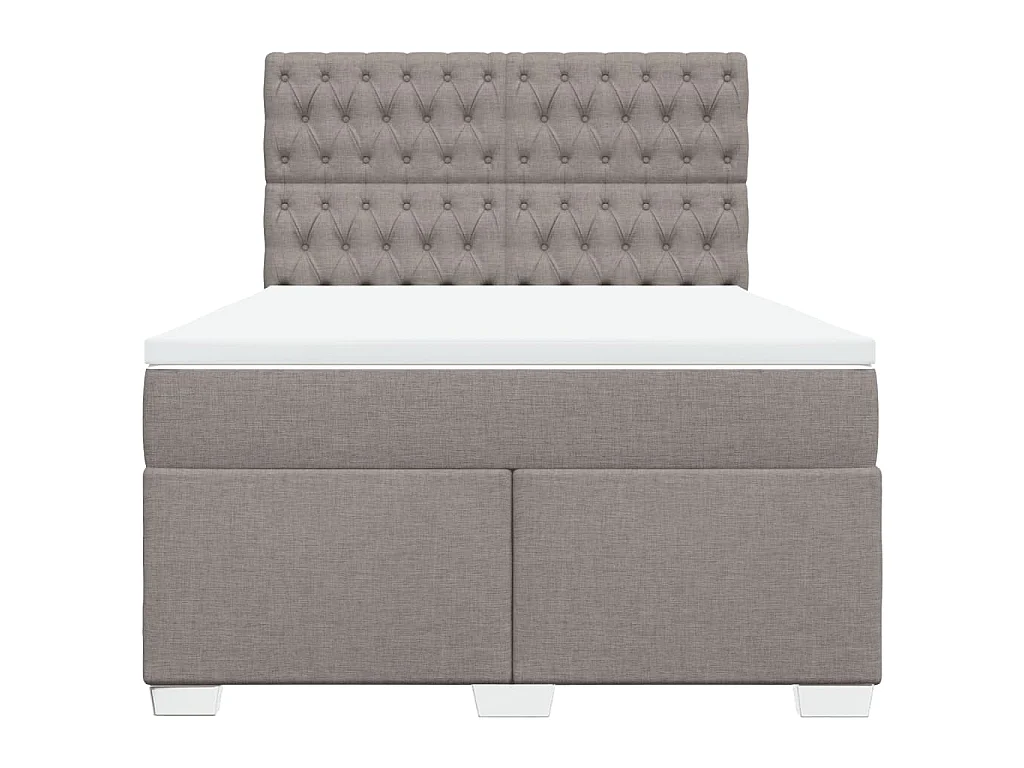 Boxspringbett mit Matratze Taupe 140x200 cm Stoff