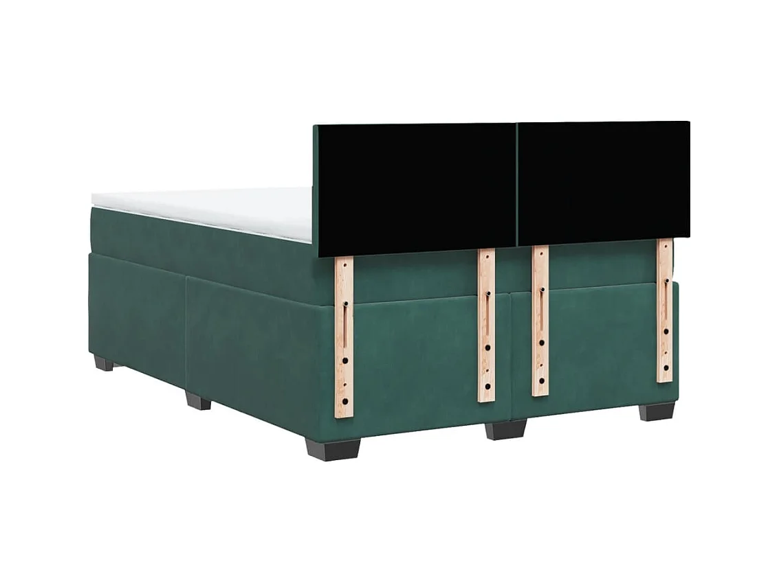 Boxspring met matras fluweel donkergroen 160x200 cm