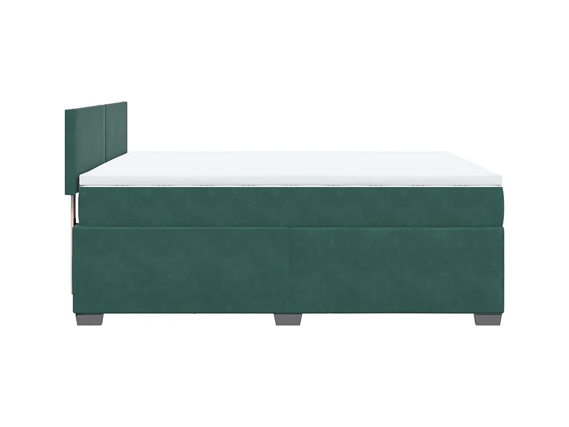 Boxspring met matras fluweel donkergroen 160x200 cm
