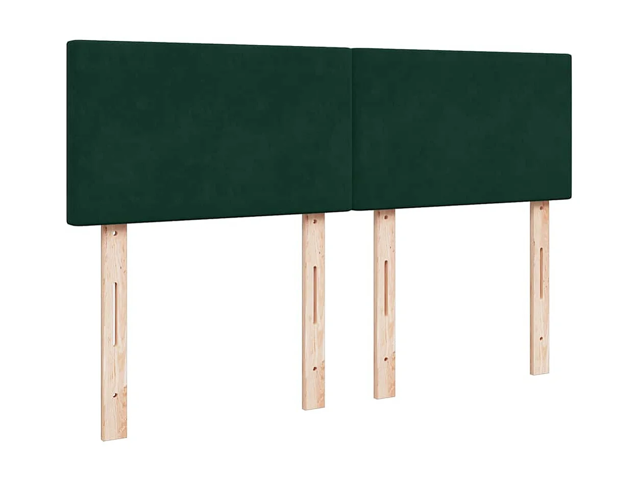 Sommier à lattes de lit et matelas Vert foncé 160x200cm Velours
