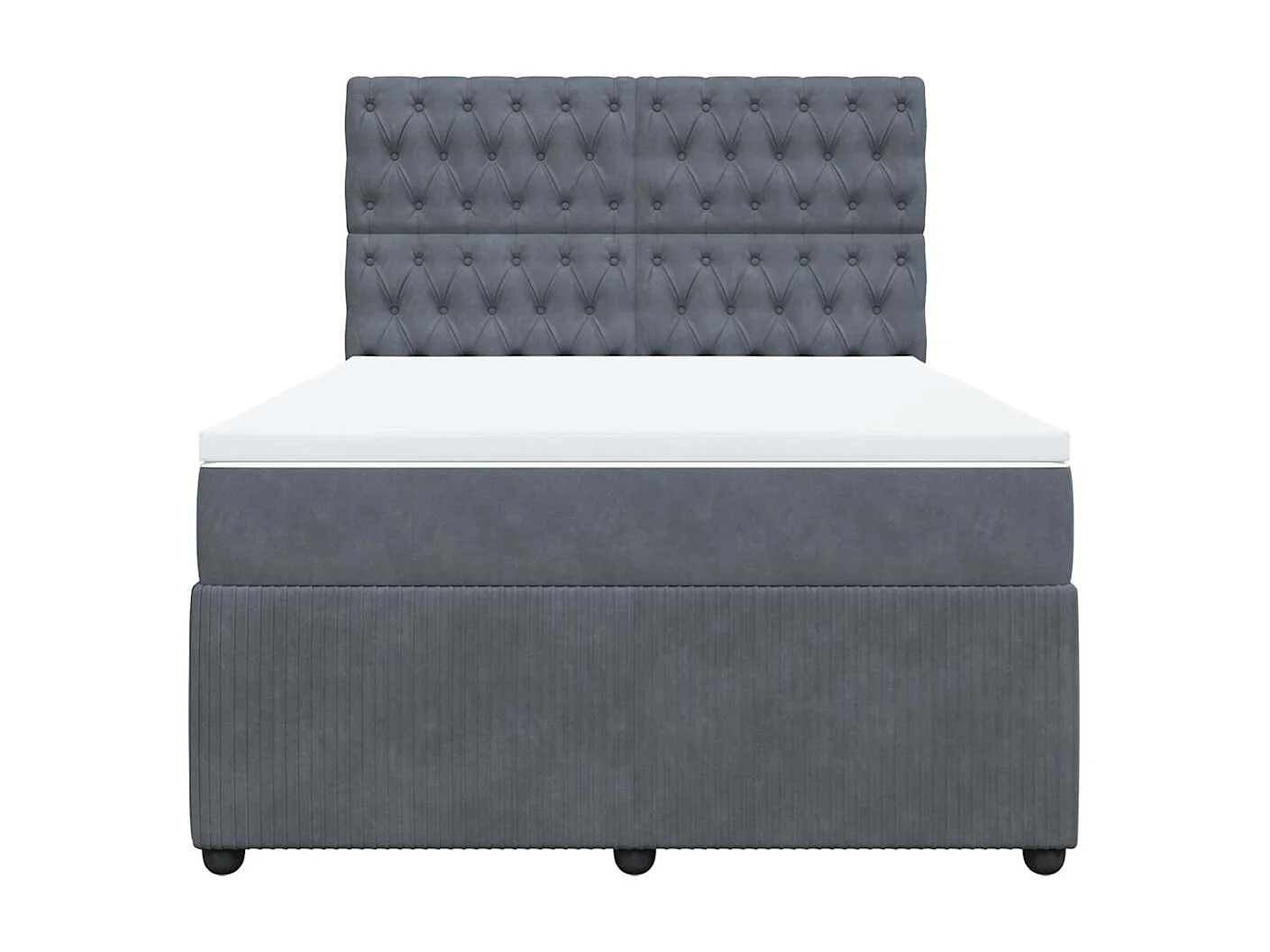 Boxspring met matras fluweel donkergrijs 160x200 cm