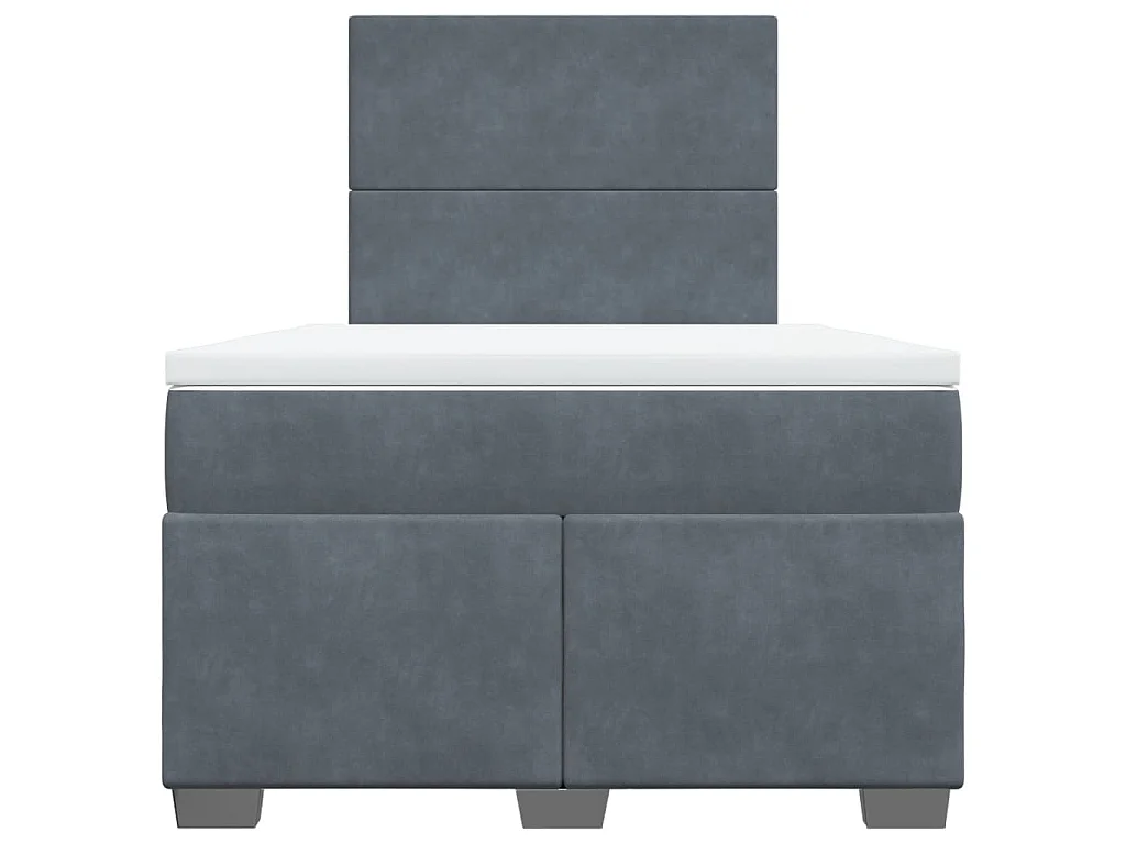Boxspring met matras fluweel donkergrijs 120x190 cm