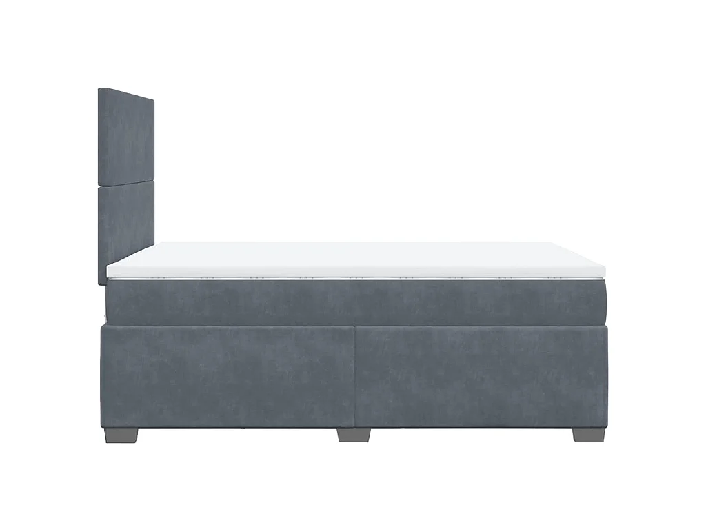 Boxspring met matras fluweel donkergrijs 120x190 cm