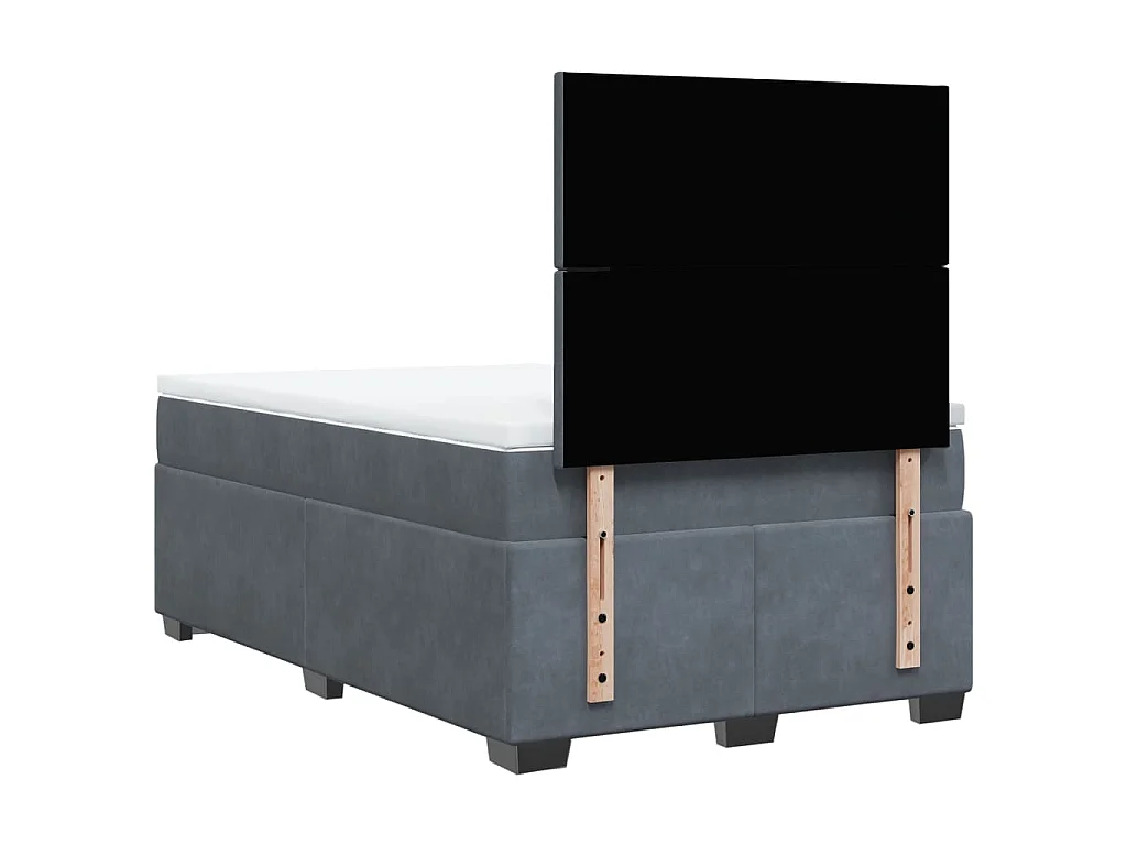 Boxspring met matras fluweel donkergrijs 120x190 cm