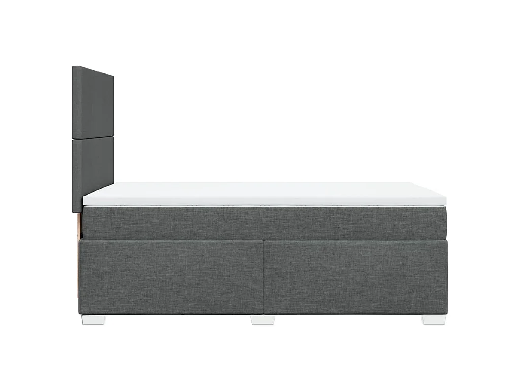 Boxspring met matras stof donkergrijs 90x190 cm