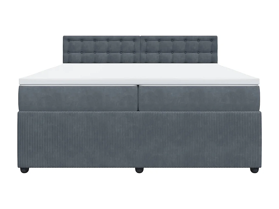 Boxspring met matras fluweel donkergrijs 200x200 cm