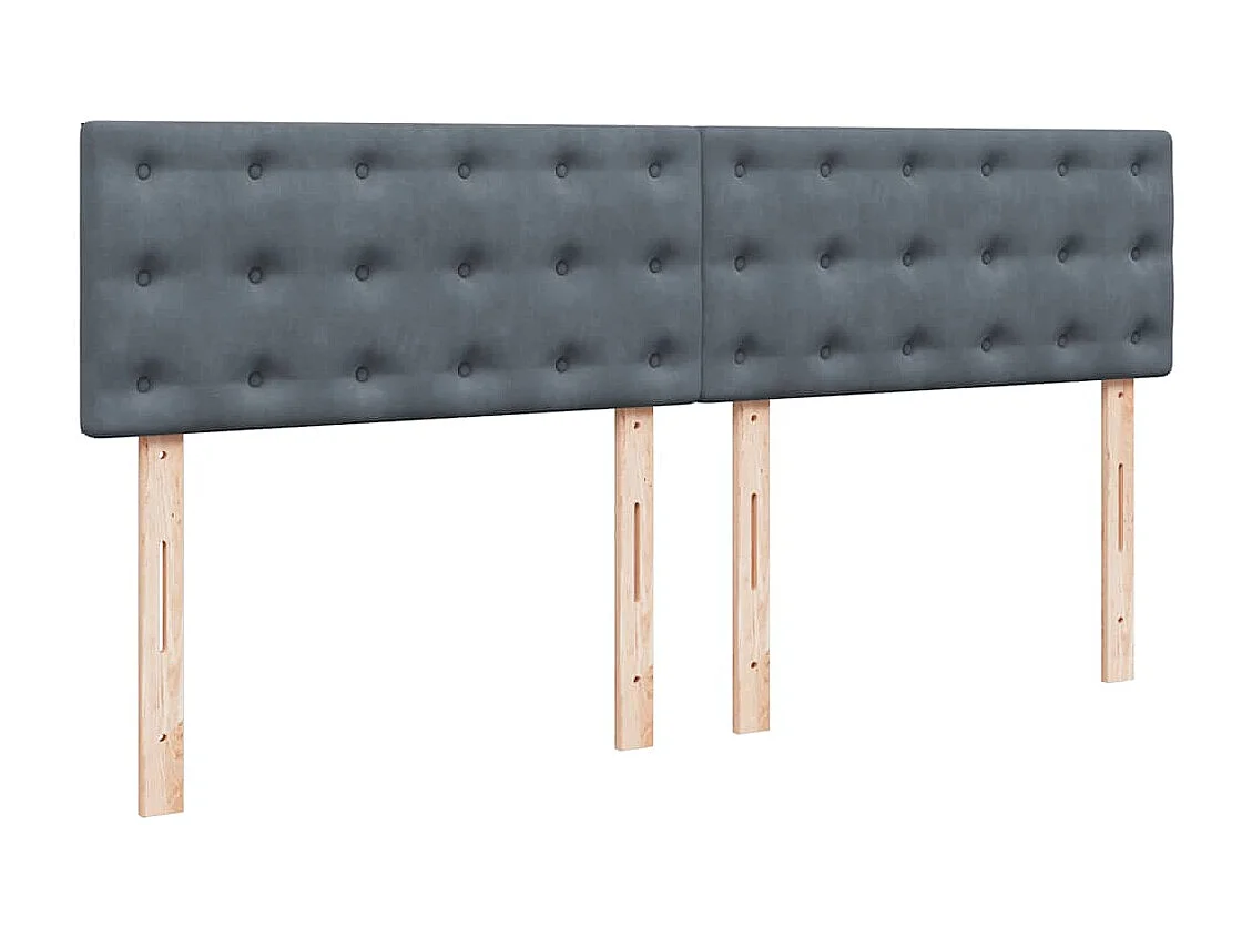 Cama box spring con colchón terciopelo gris oscuro 200x200 cm