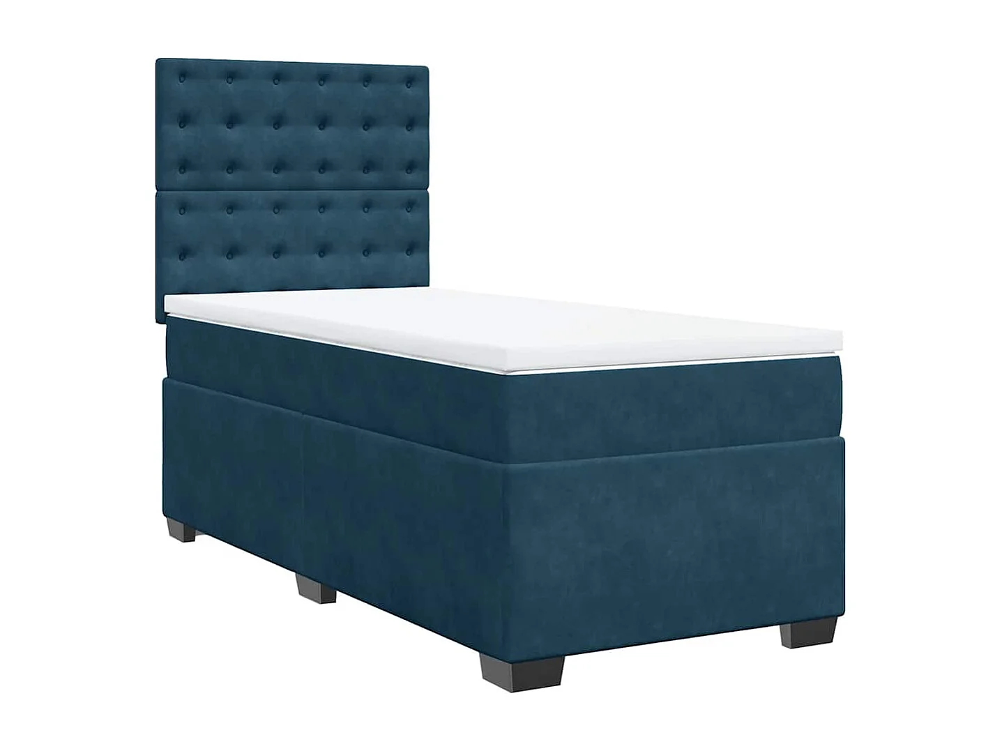 Boxspring met matras fluweel blauw 90x190 cm