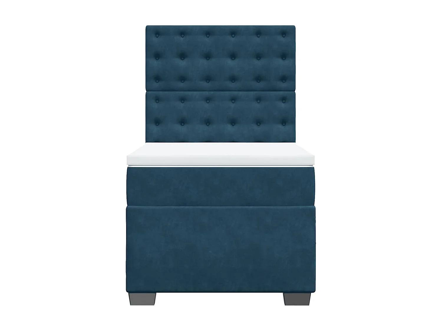 Boxspring met matras fluweel blauw 90x190 cm
