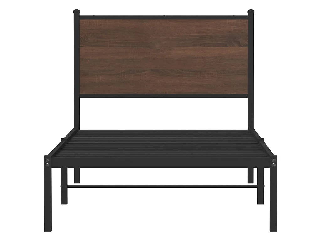 Bedframe zonder matras metaal bruin eikenkleurig 75x190 cm