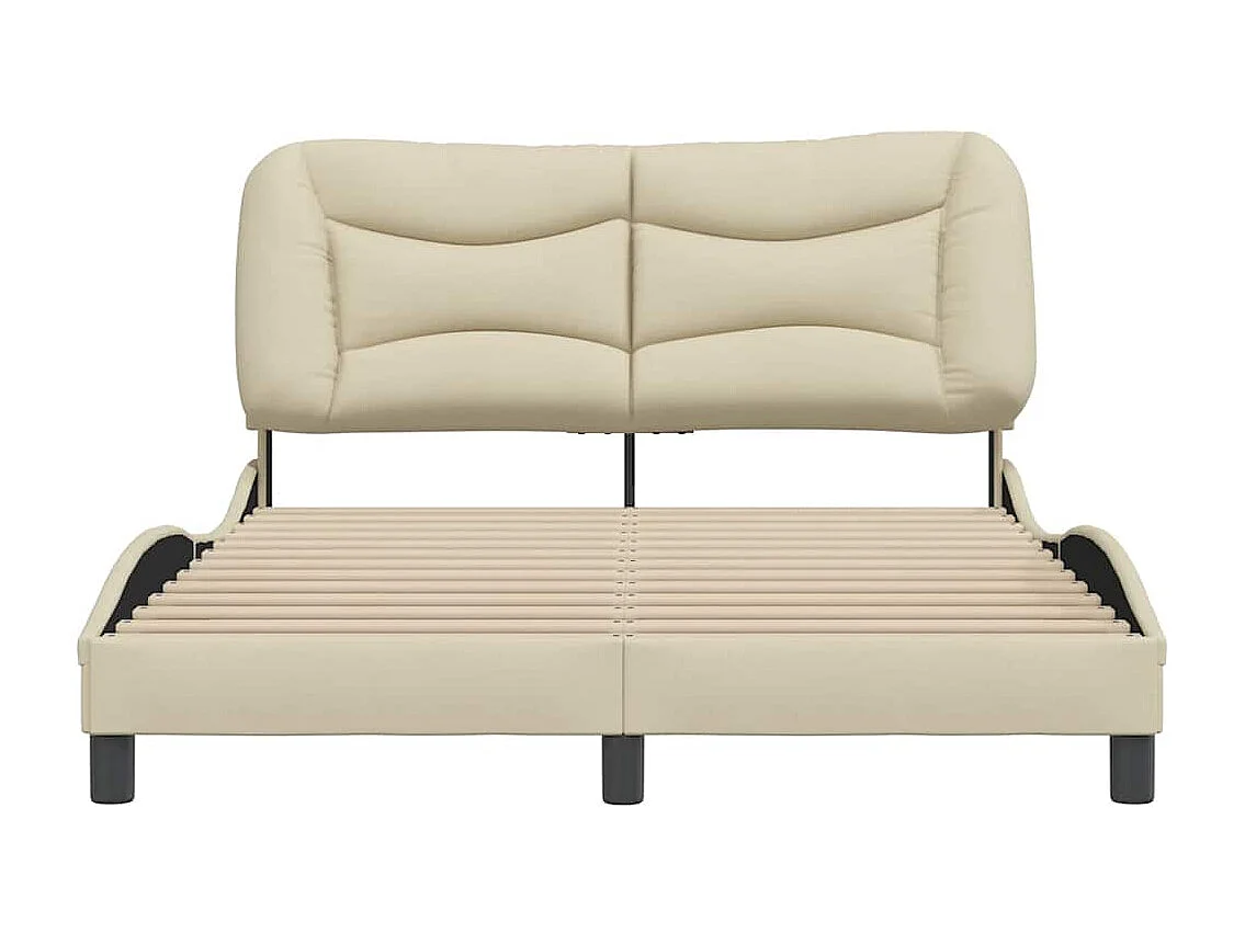 Bettgestell ohne Matratze "Hvar" Creme 140x190 cm Stoff