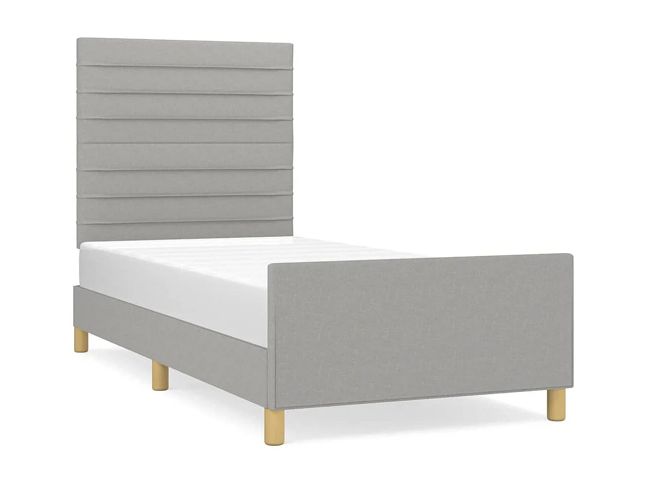 Cadre de lit sans matelas gris clair 90x190 cm tissu