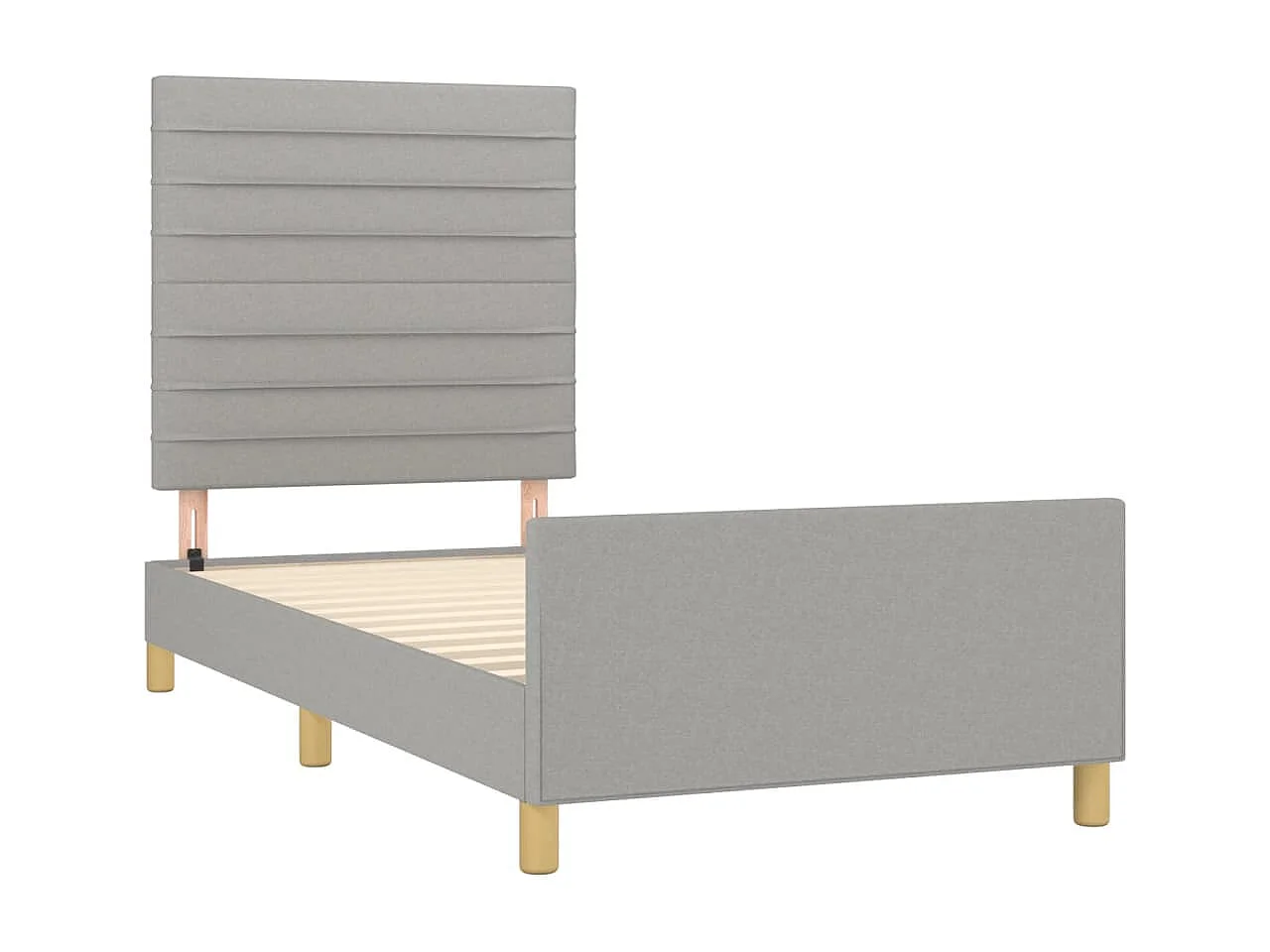 Cadre de lit sans matelas gris clair 90x190 cm tissu