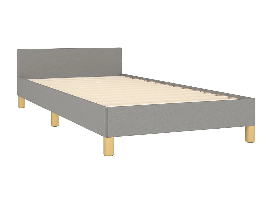 Cadre de lit sans matelas gris clair 90x190 cm tissu