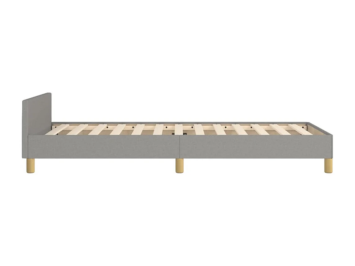 Cadre de lit sans matelas gris clair 90x190 cm tissu