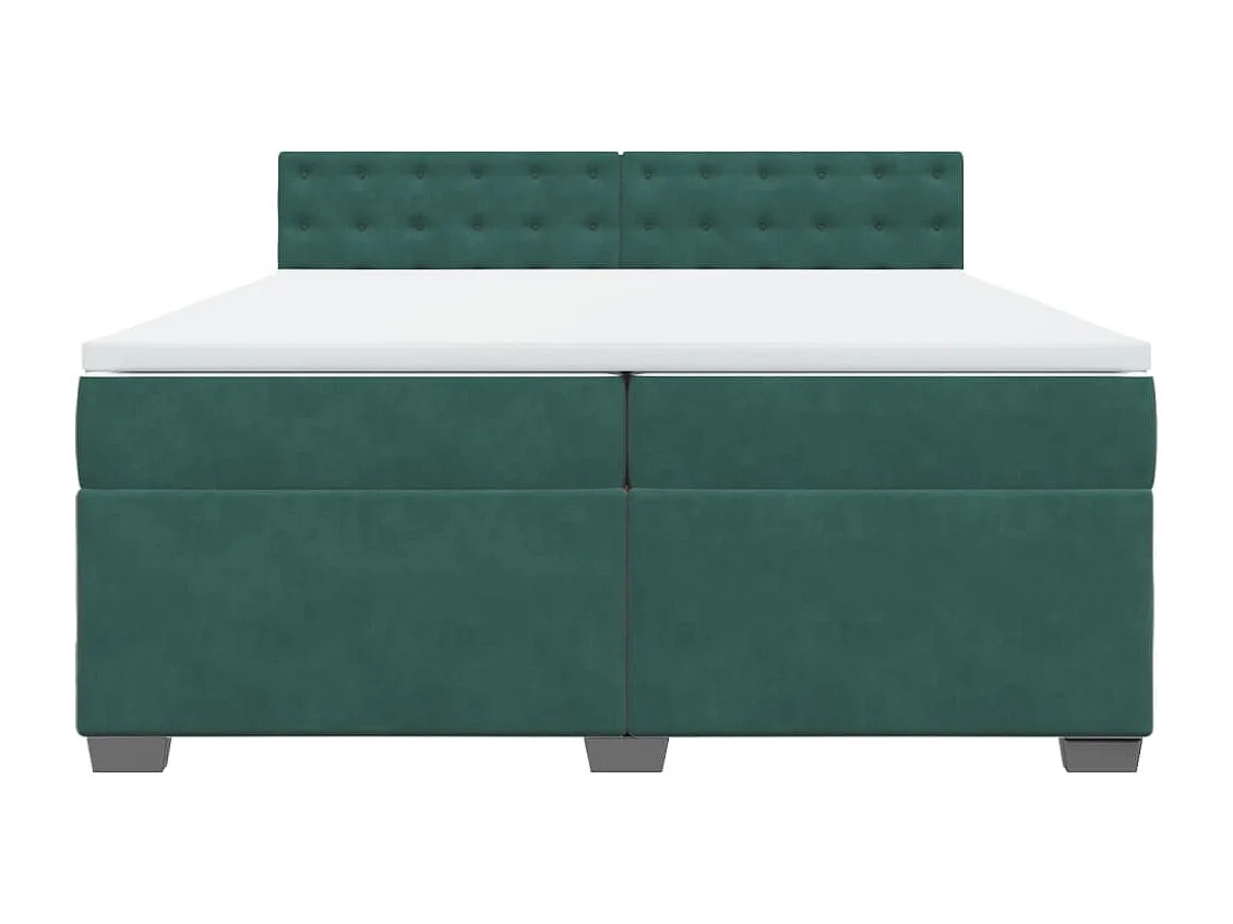Sommier à lattes de lit et matelas Vert foncé 200x200cm Velours