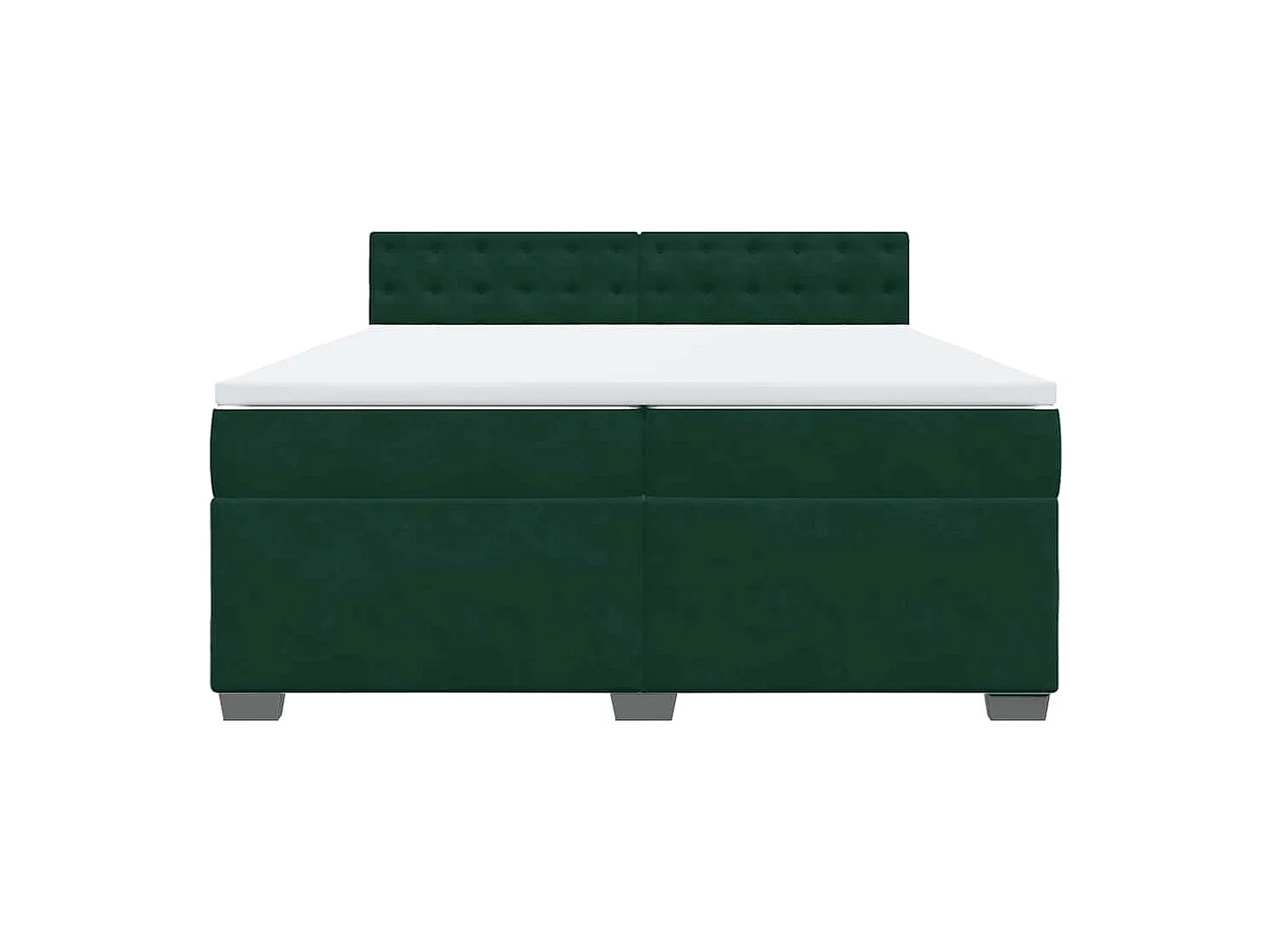Sommier à lattes de lit et matelas Vert foncé 200x200cm Velours