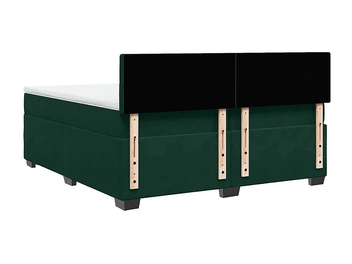 Sommier à lattes de lit et matelas Vert foncé 200x200cm Velours