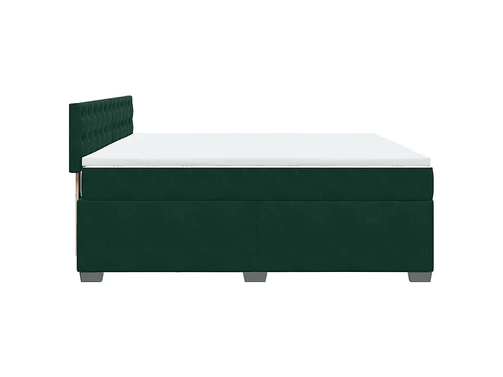 Giroletto a Molle con Materasso Verde Scuro 200x200 cm Velluto