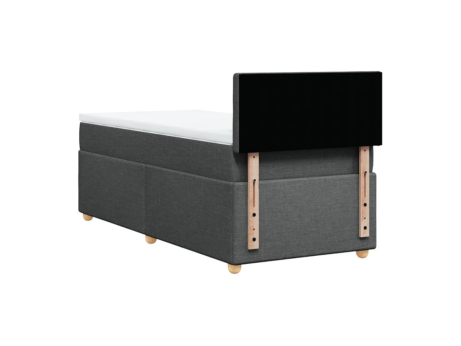 Boxspringbett mit Matratze Dunkelgrau 100x200 cm Stoff