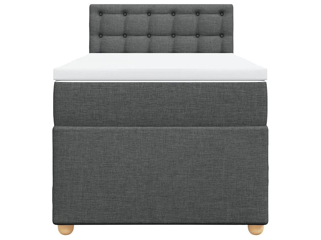 Boxspringbett mit Matratze Dunkelgrau 100x200 cm Stoff